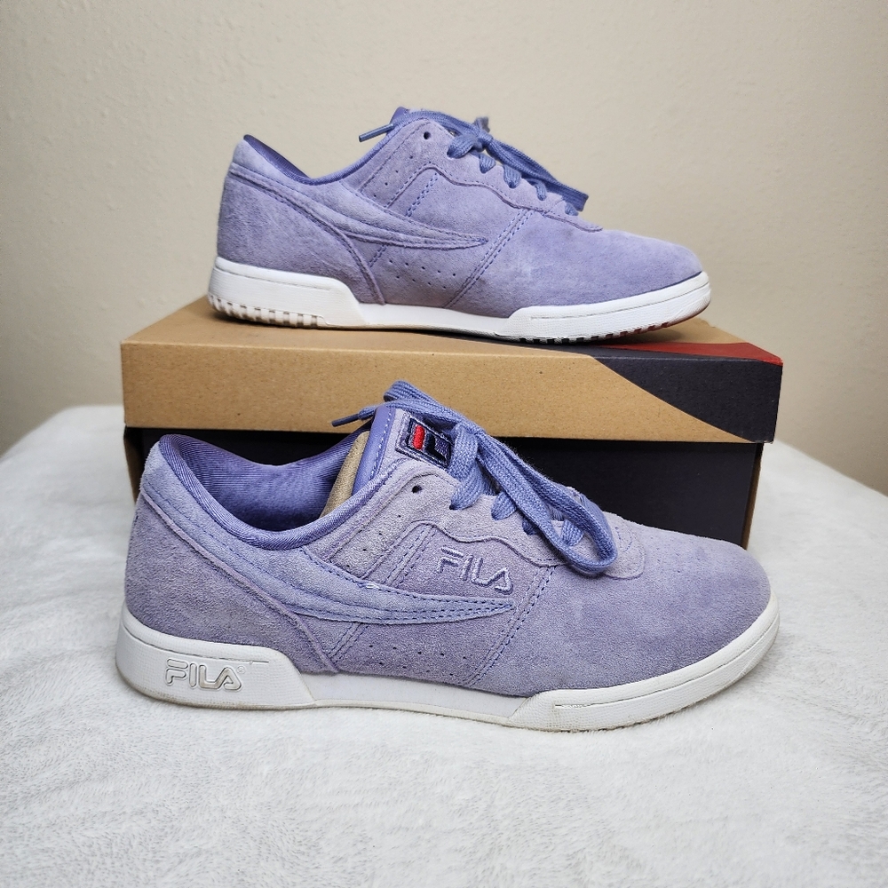 Womens Fila Purple Suede Original Premium Sneakers Sz8 Classic Streetwear